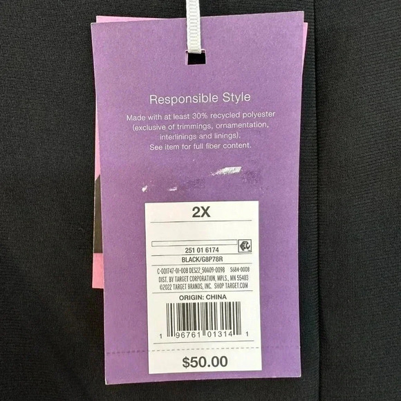 Sergio Hudson x Target Strong Shoulder Midi Dress Black New - Picture 4 of 7